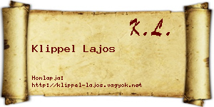 Klippel Lajos névjegykártya